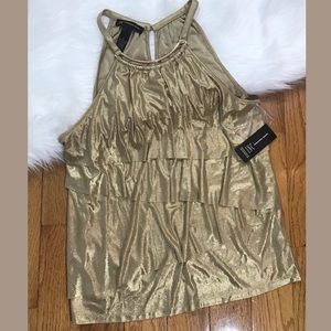 INC sleeveless top new with tags gold size large